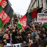 Des marches en soutien au peuple afghan ont eu lieu samedi à Londres et à Glasgow.